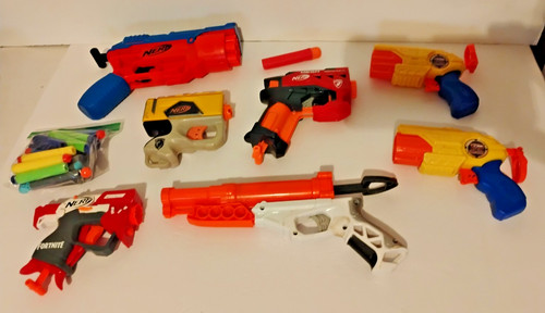 Lot nerf guns and - of,